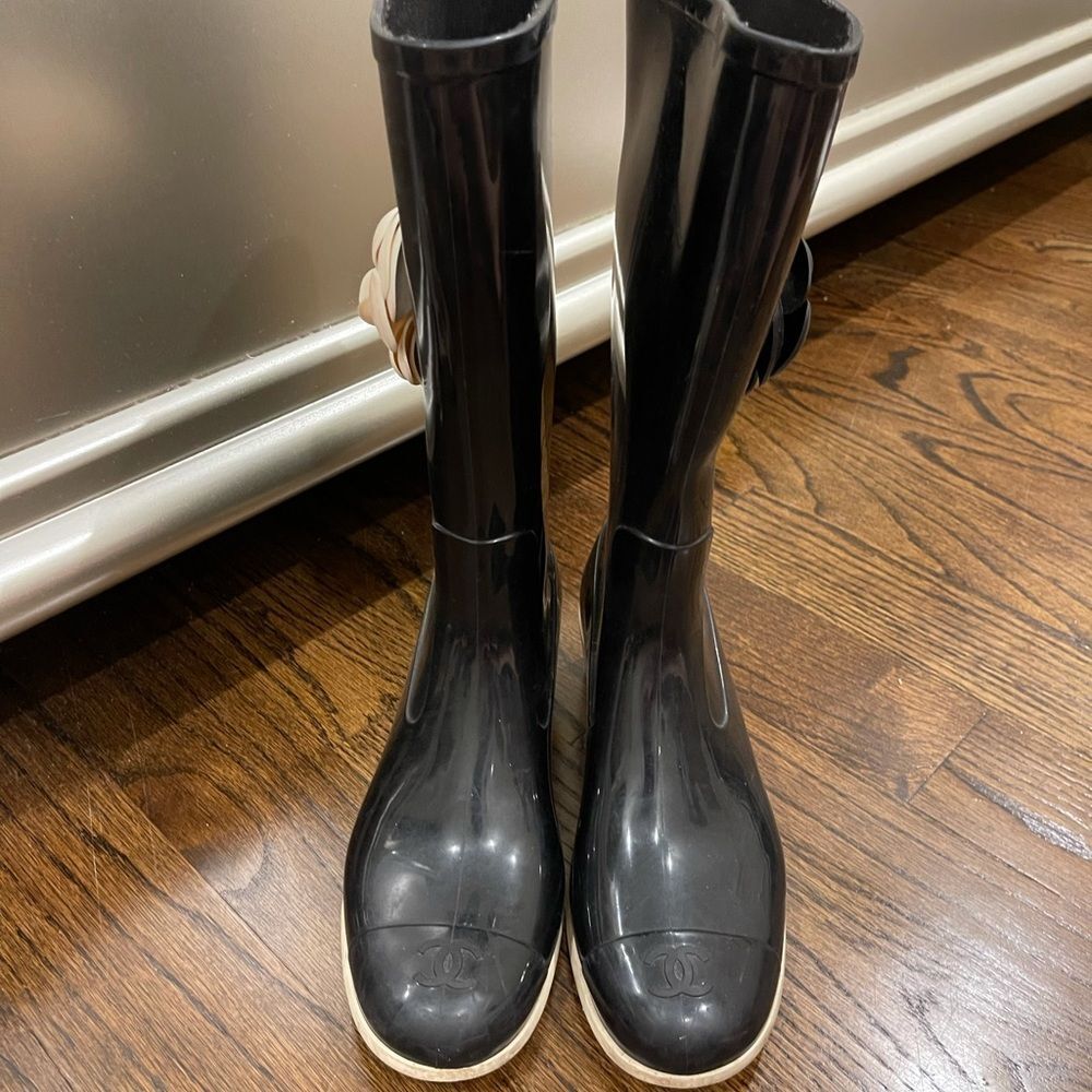 Authentic Chanel rain boots